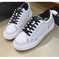 Duplicate Chanel Calfskin Sneakers G36295 White/Black 2021