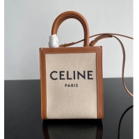 Cheap Celine MINI CABAS VERTICAL IN TRIOMPHE CANVAS CL01541 Brown