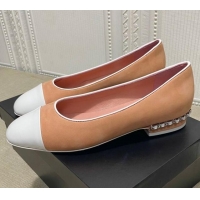 Online Duplicate Chanel Suede Chain Ballerinas Pastel 042704 Apricot 2021