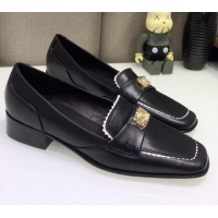 Hot Style Chanel Contarsting Trim Lambskin Loafers 428101 Black 2021