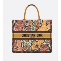 Buy Discount DIOR BOOK TOTE Yellow Multicolor Dior Paisley Embroidery M1286Z