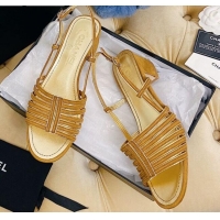 Unique Style Chanel Suede Strap Sandals 050759 Camel Brown 2021