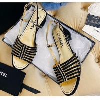 Best Product Chanel Suede Strap Sandals 050759 Black 2021