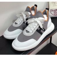 Best Price Hermes Crew Knit Sneakers 033069 Grey 2021