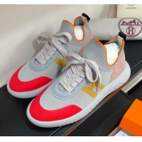 Top Quality Hermes Crew Knit Sneakers 033069 Grey 2021