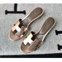 Good Quality Hermes Oasis Sandal in Smooth Metalic Calfskin With 5cm Heel 040284