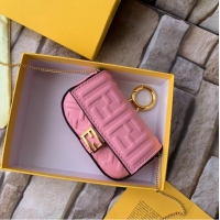 Unique Grade FENDI NANO BAGUETTE CHARM nappa leather 7AR844 Pink