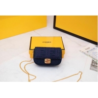 New Design FENDI NANO BAGUETTE CHARM Nappa lcanvas Bag 7AR844 Black