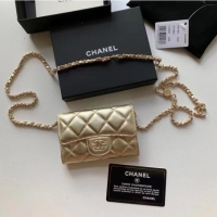 Luxury Discount Chanel Original Grained Calfskin Pocket 81081 Gold