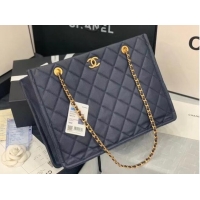 Well Crafted Chanel Original Leather Shopping Bag AS2360 Navy Blue