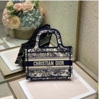 Best Price MINI DIOR BOOK TOTE Embroidery S5475Z Blue