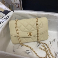 Reasonable Price Chanel Flap Original Caviar Leather Shoulder Bag AS1488 Cream