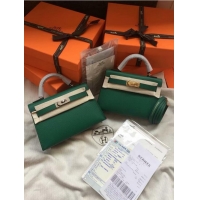 Low Cost Hermes Kelly 19cm Shoulder Bags Epsom Leather KL19 Green