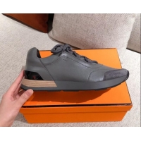 Cute Hermes Patchwork Sneakers 042841 Grey