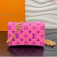 Classic Louis Vuitton Monogram Empreinte POCHETTE COUSSIN M80745 Pink & Purple