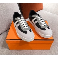 Charming Hermes Boomerang Calfskin Sneakers 042854 Black 2021