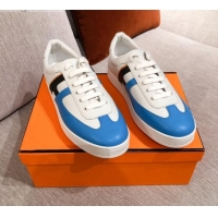 Cute Hermes Boomerang Calfskin Sneakers 042854 Blue 2021