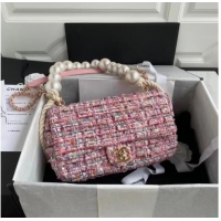 Reasonable Price Chanel Flap Bag Tweed 19SS Pink