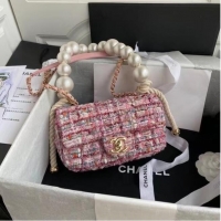 Traditional Discount Chanel Flap Bag Tweed 0593 Pink