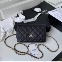 Traditional Specials CHANEL mini wallet on chain AP2136 Black