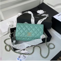 New Cheap CHANEL mini wallet on chain AP2136 Green