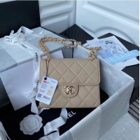 Original Cheap CHANEL mini flap bag AS2468 Apricot