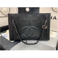 New Classic Chanel Original Leather Shopping Bag AS8473 Black