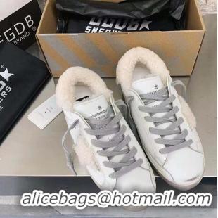 Top Design Golden Goose White Shearling Superstar Sneakers G0366 White