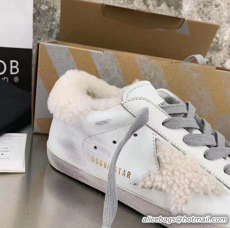 Top Design Golden Goose White Shearling Superstar Sneakers G0366 White