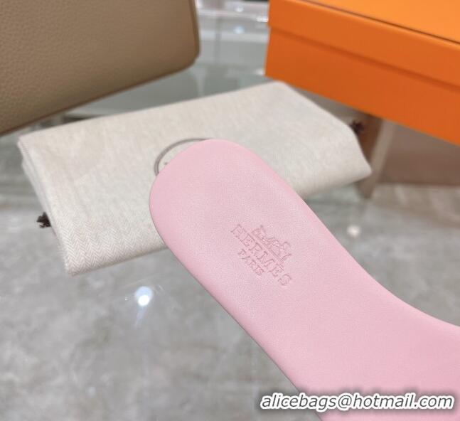 Perfect Hermes Roulis Calfskin Flat Slide Sandal 042922 All Pink 2021