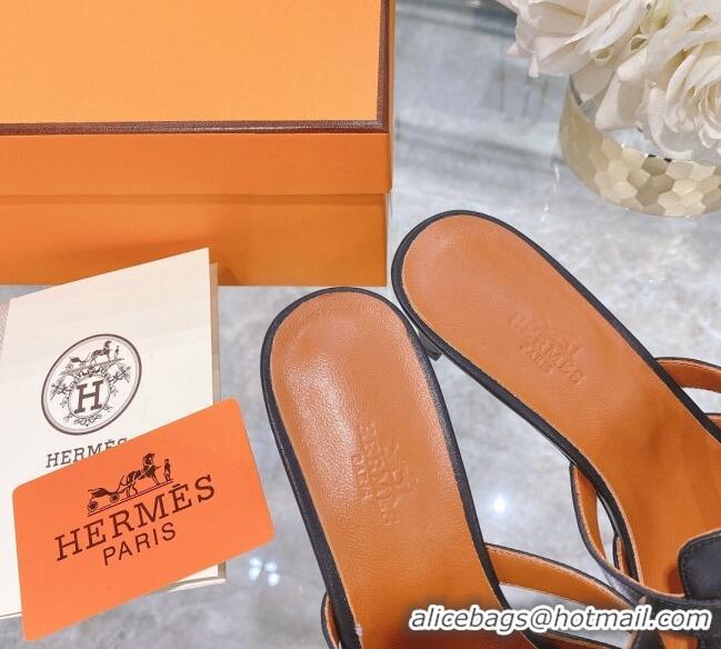 Best Product Hermes Candy Calfskin Kelly Buckle Sandals 042933 Black