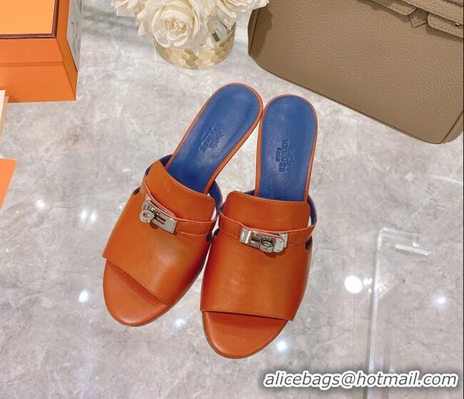 Best Grade Hermes Candy Calfskin Kelly Buckle Sandals 042933 Tan Brown