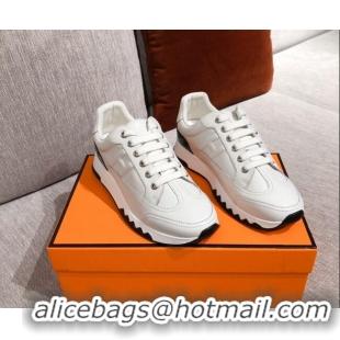 Unique Style Hermes Trail Calfskin Sneakers 051084 White 2021