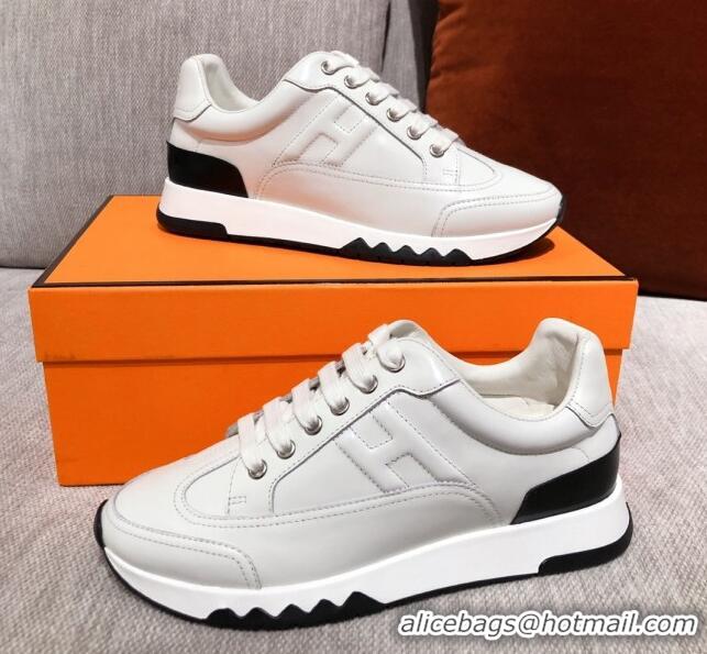 Unique Style Hermes Trail Calfskin Sneakers 051084 White 2021