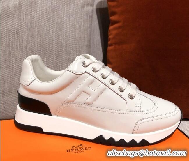 Unique Style Hermes Trail Calfskin Sneakers 051084 White 2021