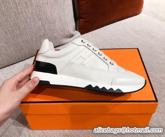 Unique Style Hermes Trail Calfskin Sneakers 051084 White 2021