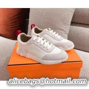 Best Price Hermes Bouncing Canvas Sneakers 051088 White 2021