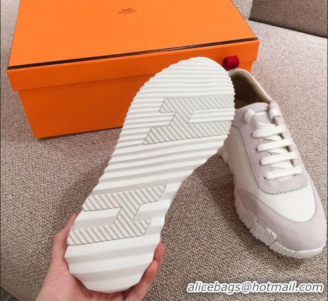 Best Price Hermes Bouncing Canvas Sneakers 051088 White 2021