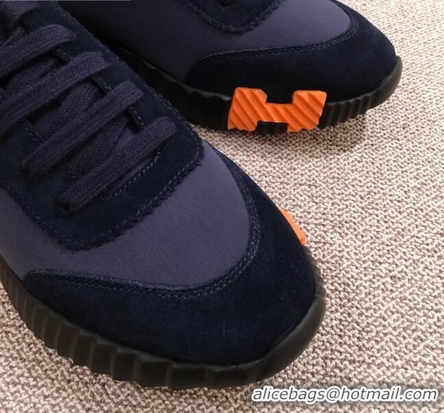 Top Quality  Hermes Bouncing Canvas Sneakers 051088 Dark Blue 2021