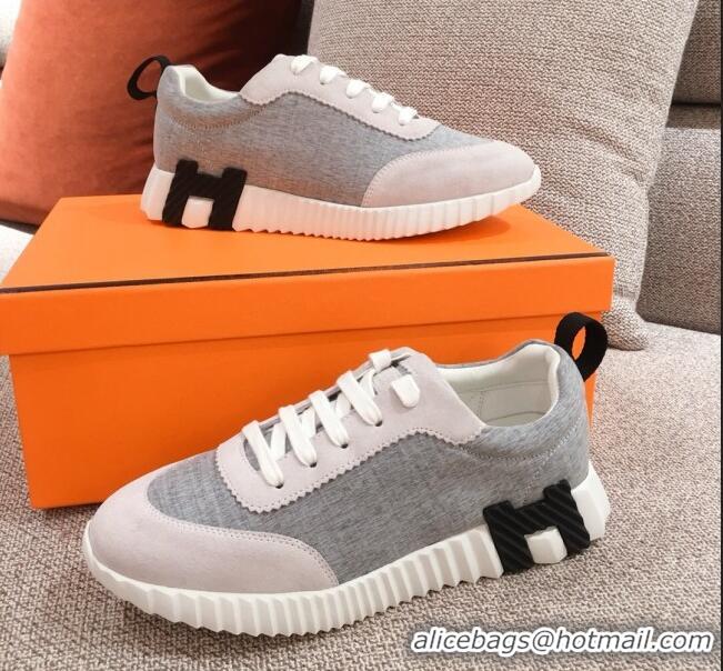 Good Looking Hermes Bouncing Canvas Sneakers 051088 Grey 2021