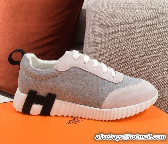 Good Looking Hermes Bouncing Canvas Sneakers 051088 Grey 2021