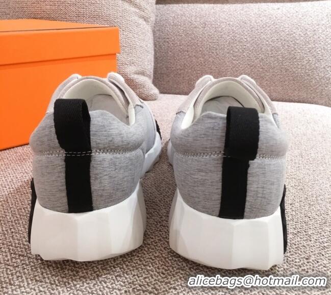 Good Looking Hermes Bouncing Canvas Sneakers 051088 Grey 2021