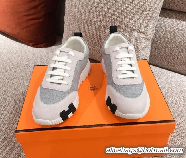 Good Looking Hermes Bouncing Canvas Sneakers 051088 Grey 2021