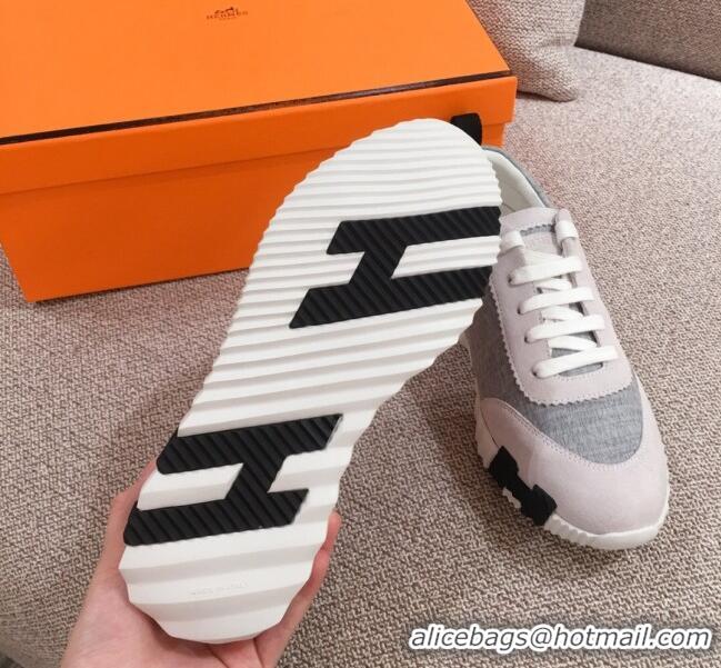 Good Looking Hermes Bouncing Canvas Sneakers 051088 Grey 2021