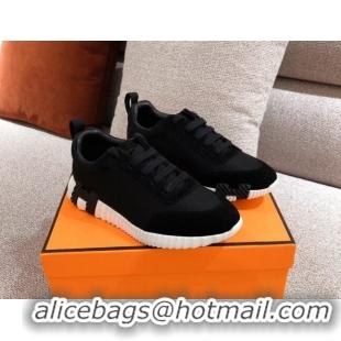 Most Popular Hermes Bouncing Suede Sneakers 051093 Black 2021 