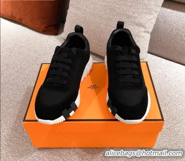 Most Popular Hermes Bouncing Suede Sneakers 051093 Black 2021 