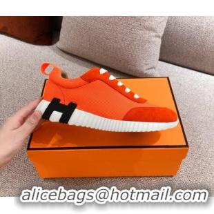 Best Price Hermes Bouncing Suede Sneakers 051093 Orange 2021 