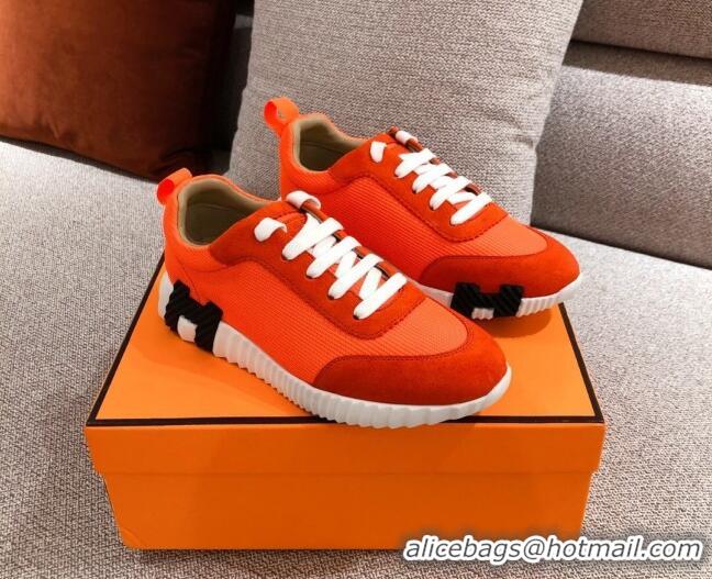 Best Price Hermes Bouncing Suede Sneakers 051093 Orange 2021 