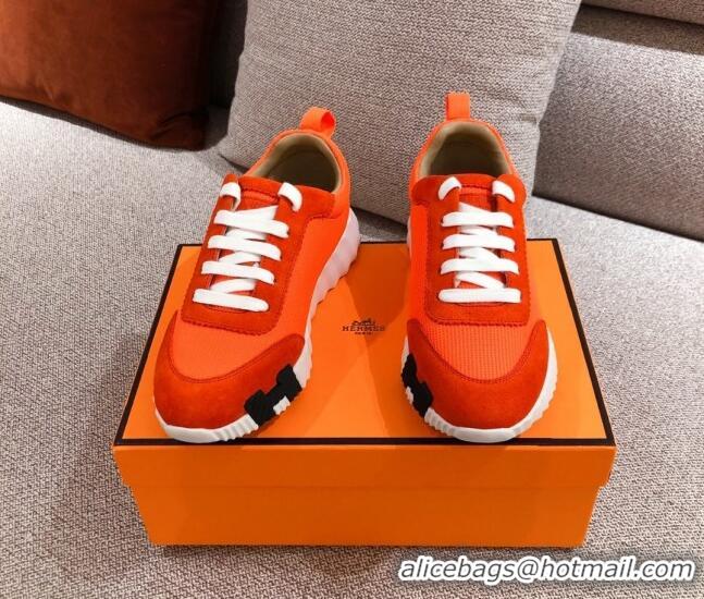 Best Price Hermes Bouncing Suede Sneakers 051093 Orange 2021 