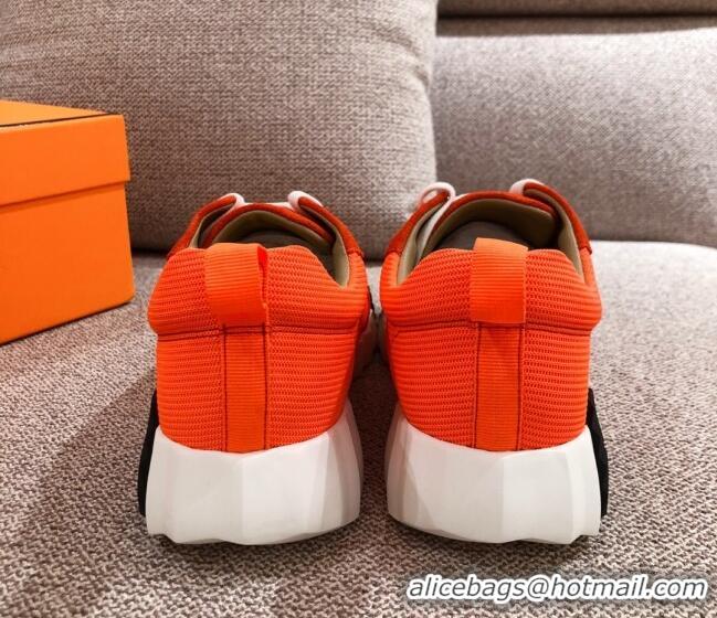 Best Price Hermes Bouncing Suede Sneakers 051093 Orange 2021 